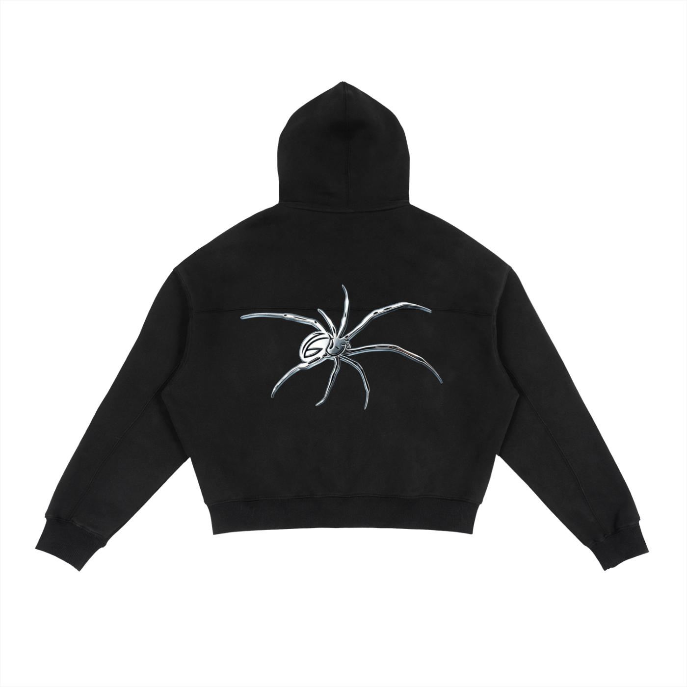 "Small Noisy Logo with 16Spider" — Fleece Zip-Up Boxy Hoodie