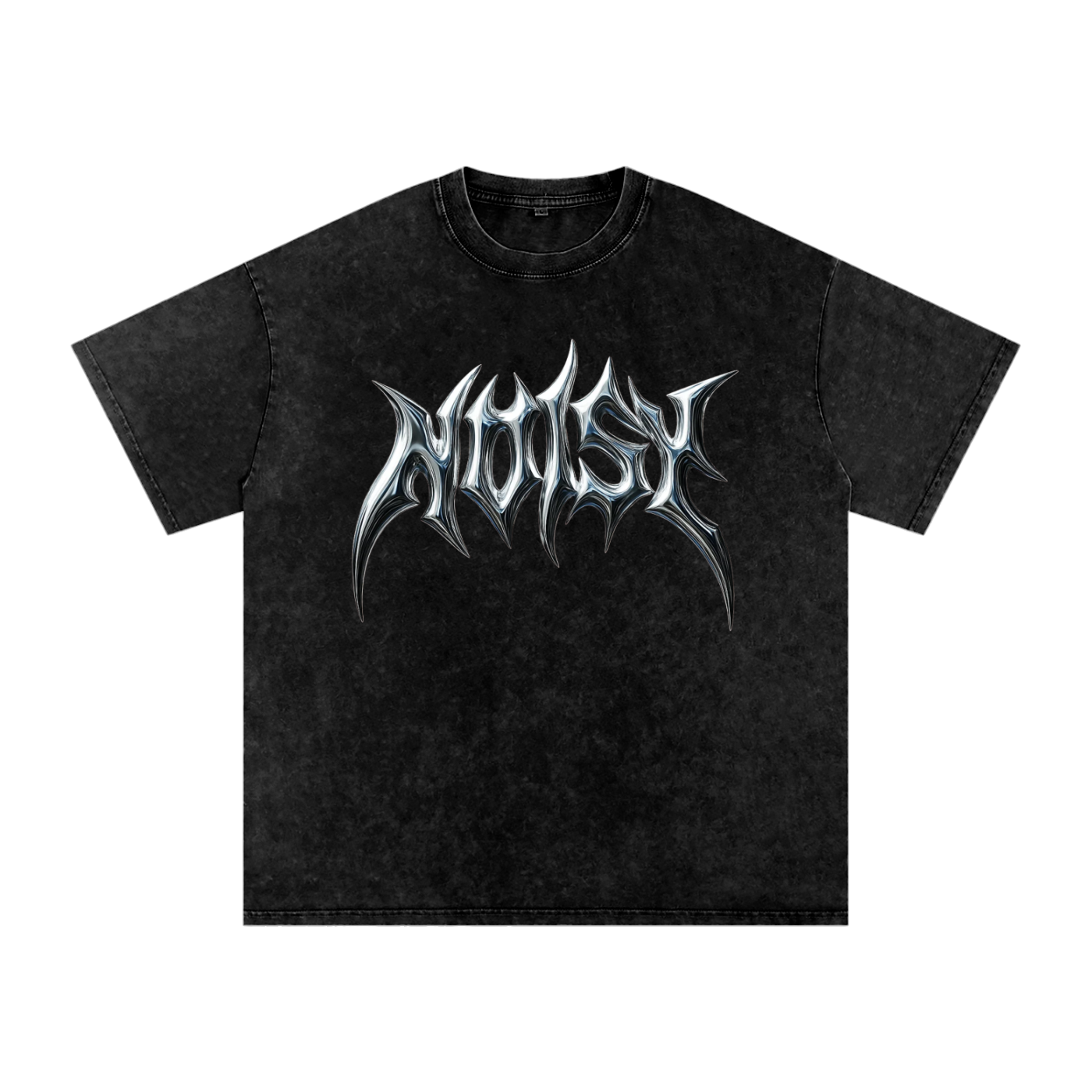 "Full Noisy Logo" Snow Washed Oversized Cotton T-Shirt