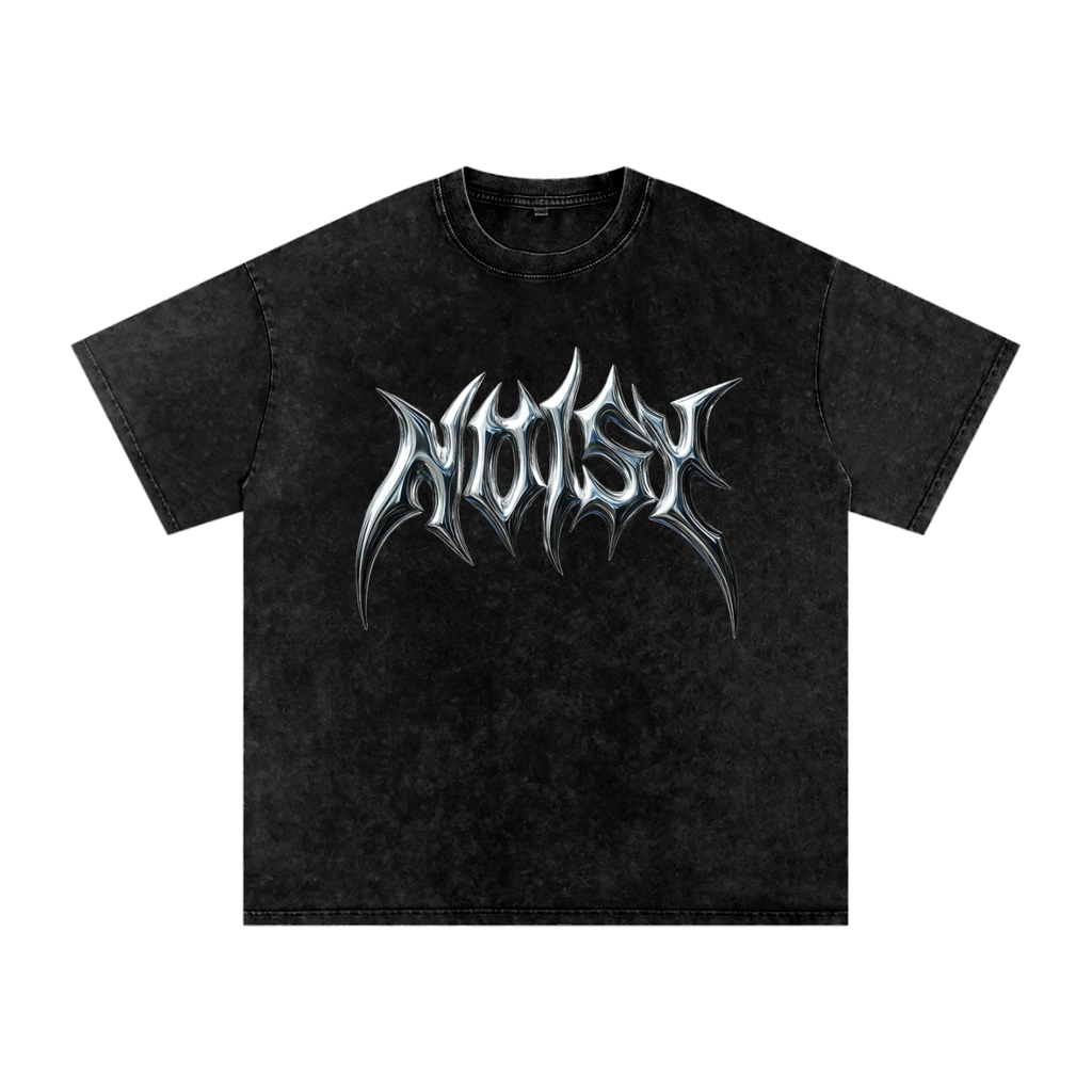 "Full Noisy Logo" Snow Washed Oversized Cotton T-Shirt