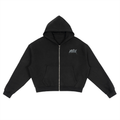 "Small Noisy Logo with 16Spider" — Fleece Zip-Up Boxy Hoodie