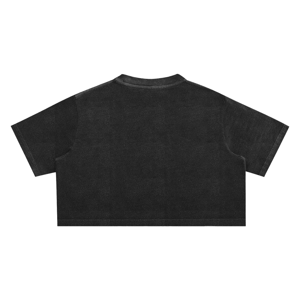 "Large Noisy Logo" — Snow Washed Crop Top